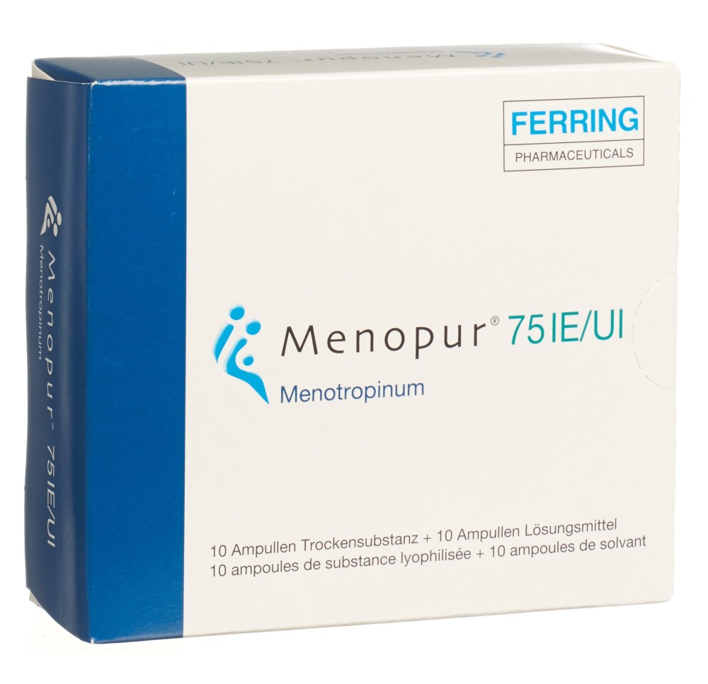 MENOPUR subst sèche 75 UI c solv amp 10 pce