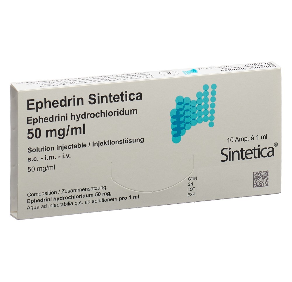 EPHEDRIN Sintetica sol inj 50 mg/ml amp 10 x 1 ml