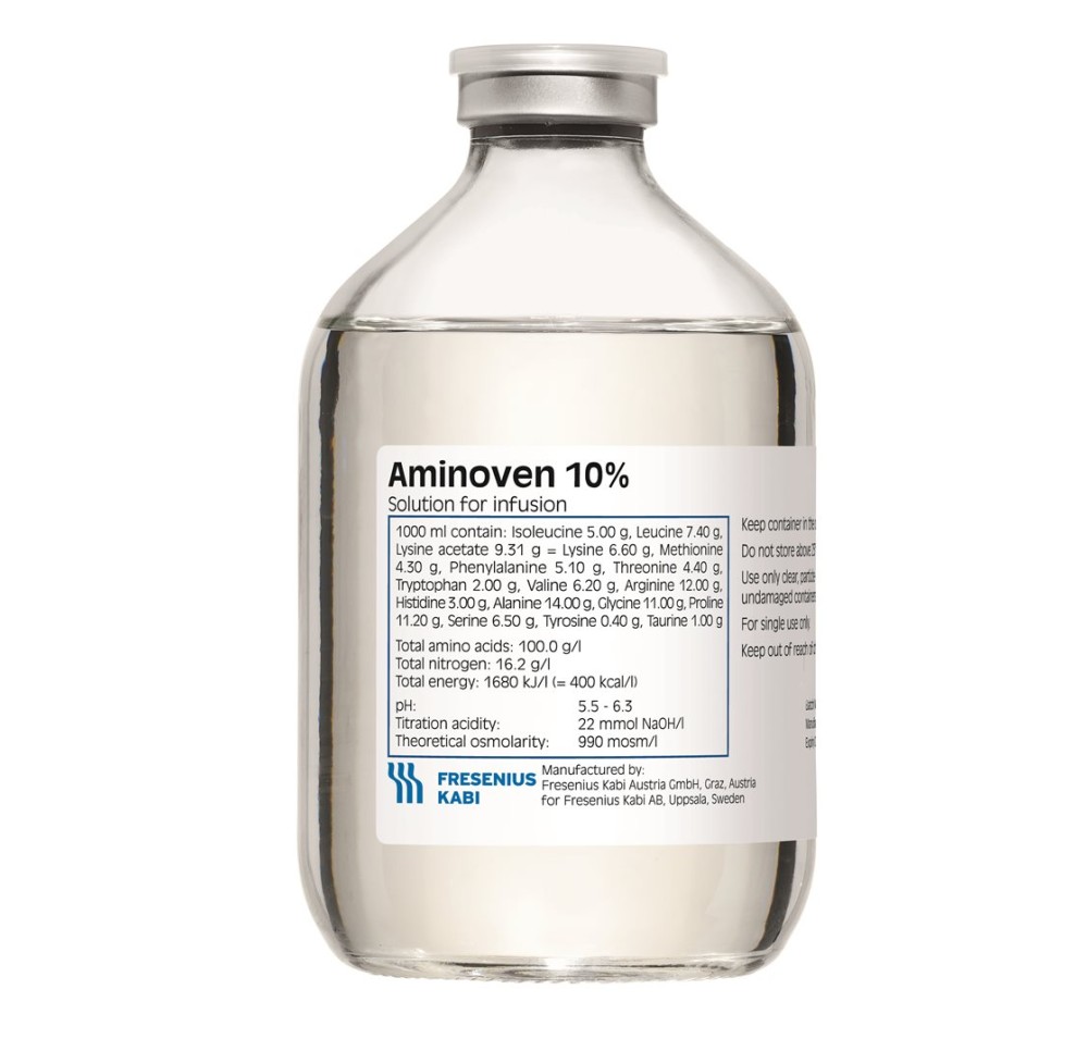 AMINOVEN sol perf 10 % 10 fl verre 500 ml