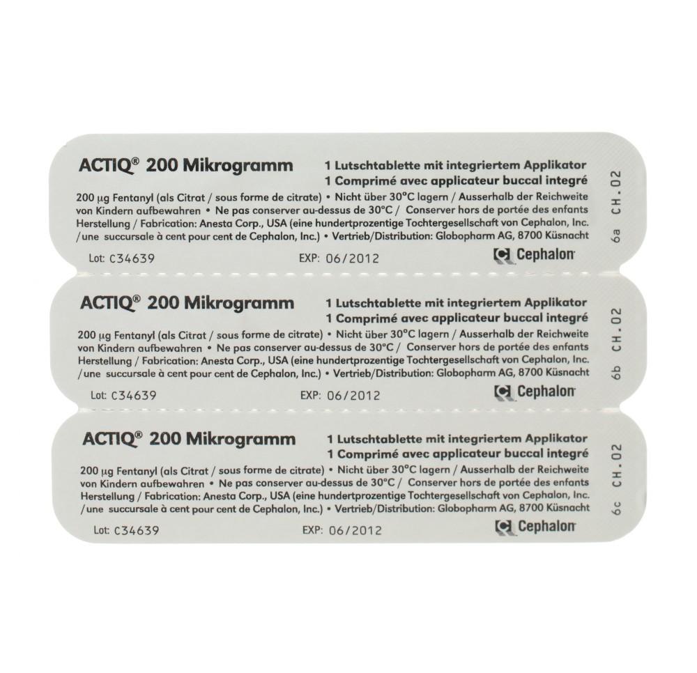ACTIQ cpr buccaux 200 mcg avec applicateur 30 pce