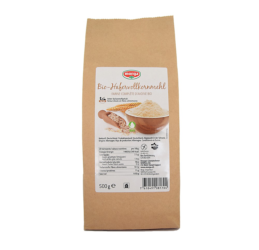 MORGA farine complète avoine s glu bio bourg 500 g