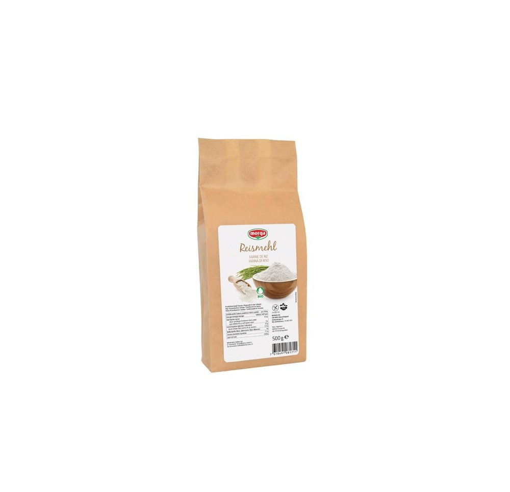 MORGA farine de riz s glu bio bourgeon sach 500 g