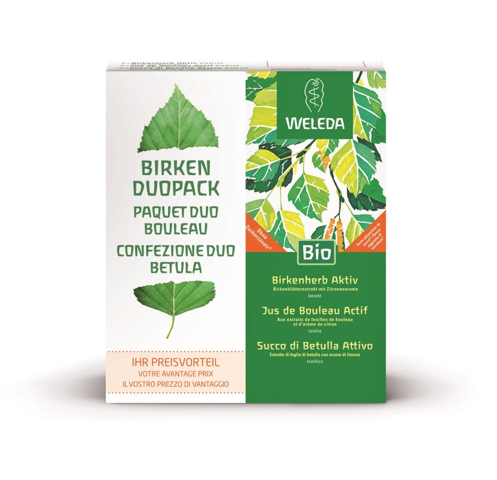 WELEDA jus de bouleau actif duo 2 x 250 ml