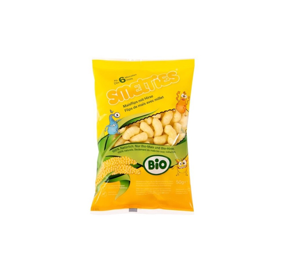 SMELTIES flips de maïs bio avec millet sach 50 g