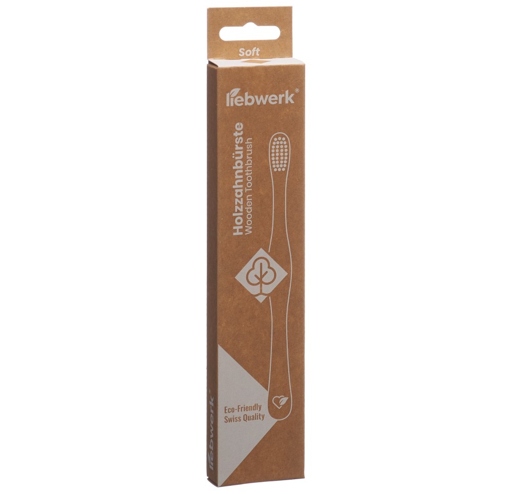 LIEBWERK Brosse à dents en bois Soft Leaf