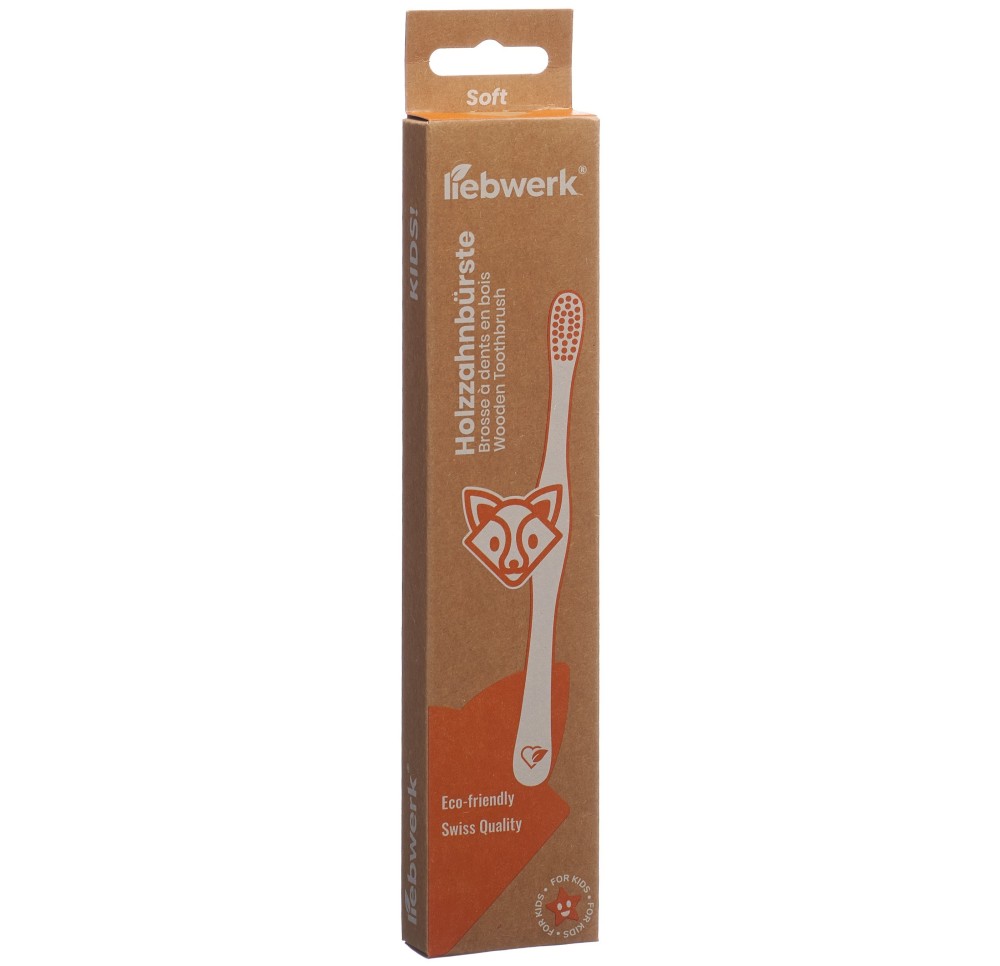 LIEBWERK Brosse à dents en bois Kids Fox
