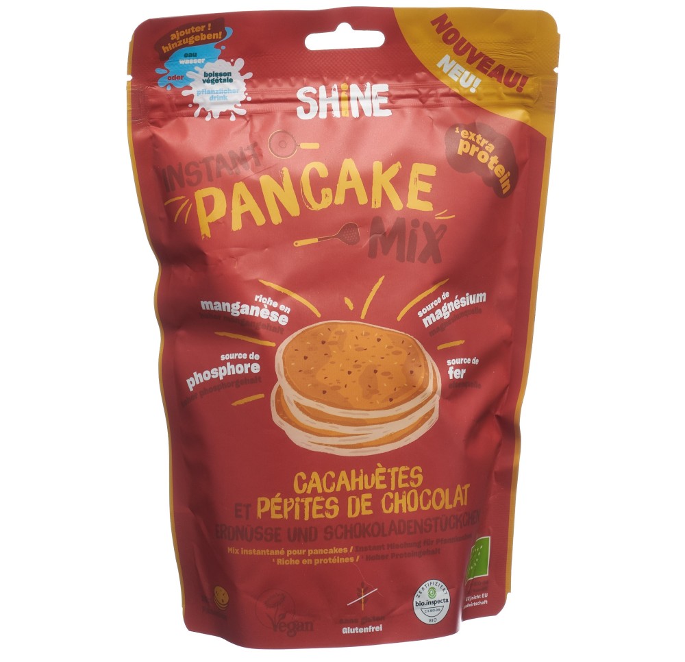 SHINE Instant Pancake Mix cacahuèt&choco BIO 400 g