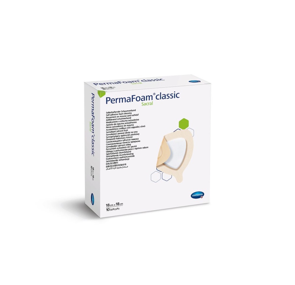 PERMAFOAM Classic Sacral 18x18cm stérile 10 pce