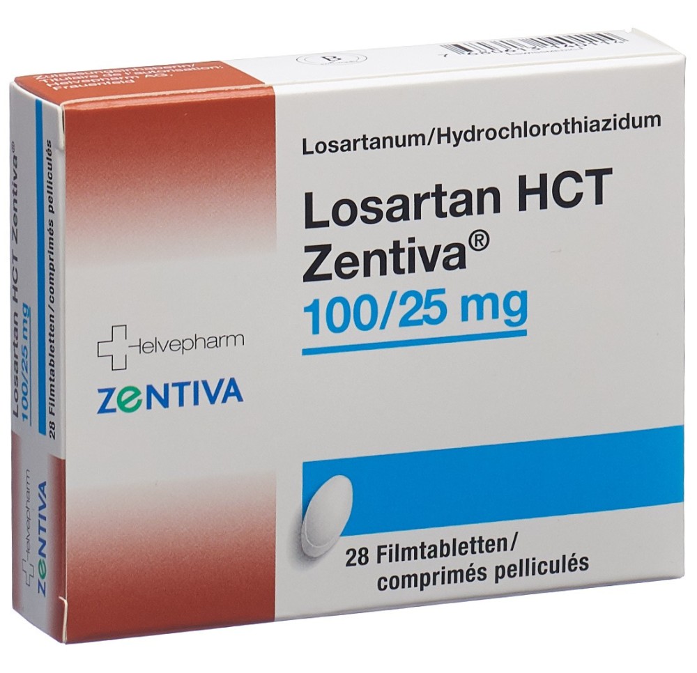 LOSARTAN HCT Zentiva cpr pell 100/25 mg 28 pce