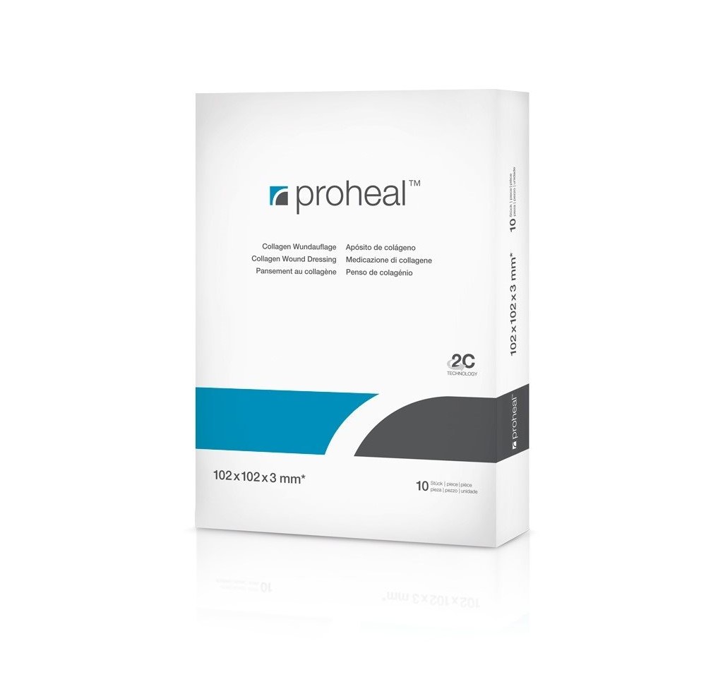PROHEAL pansement au collagène 102x102x3mm 10 pce
