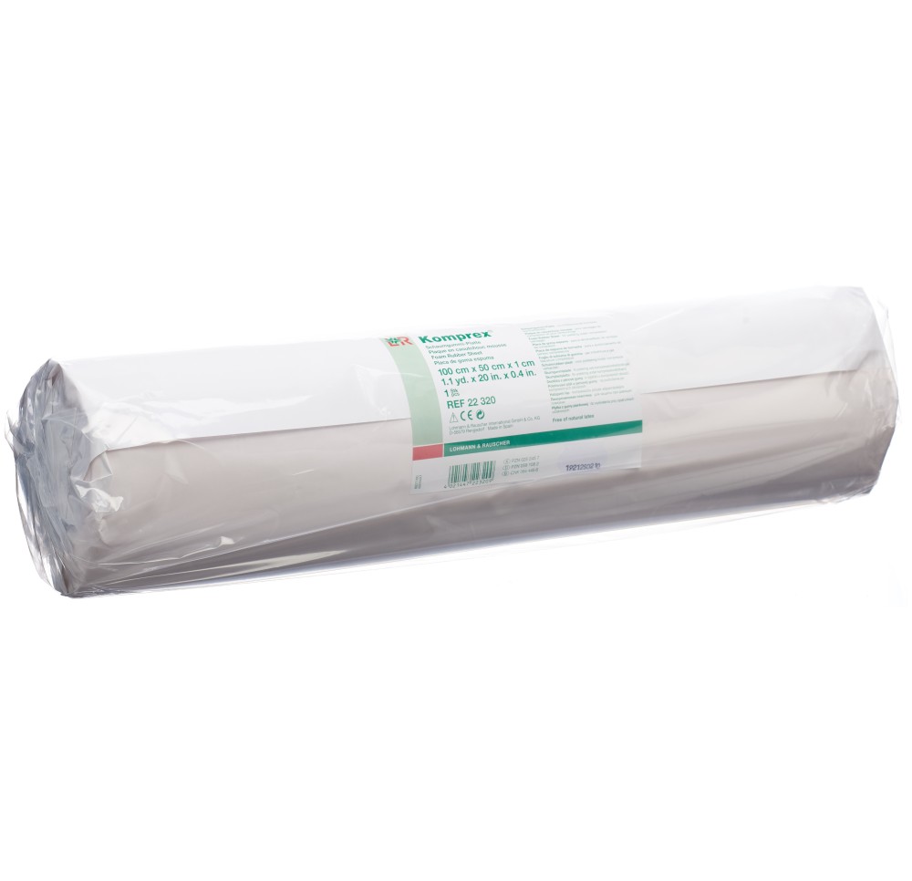 KOMPREX plaque caoutchouc mousse 1cm 50cmx1m