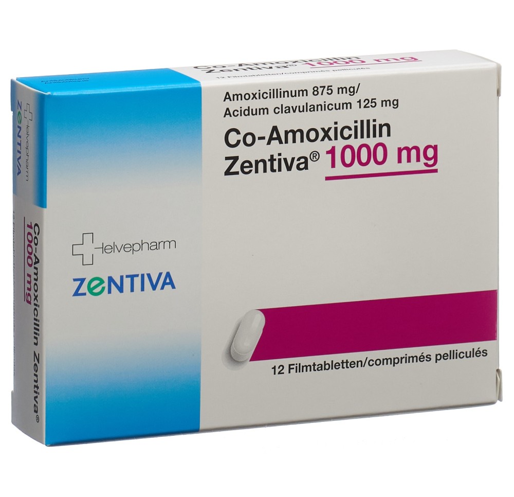 CO-AMOXICILLIN Zentiva cpr pell 1000 mg 12 pce