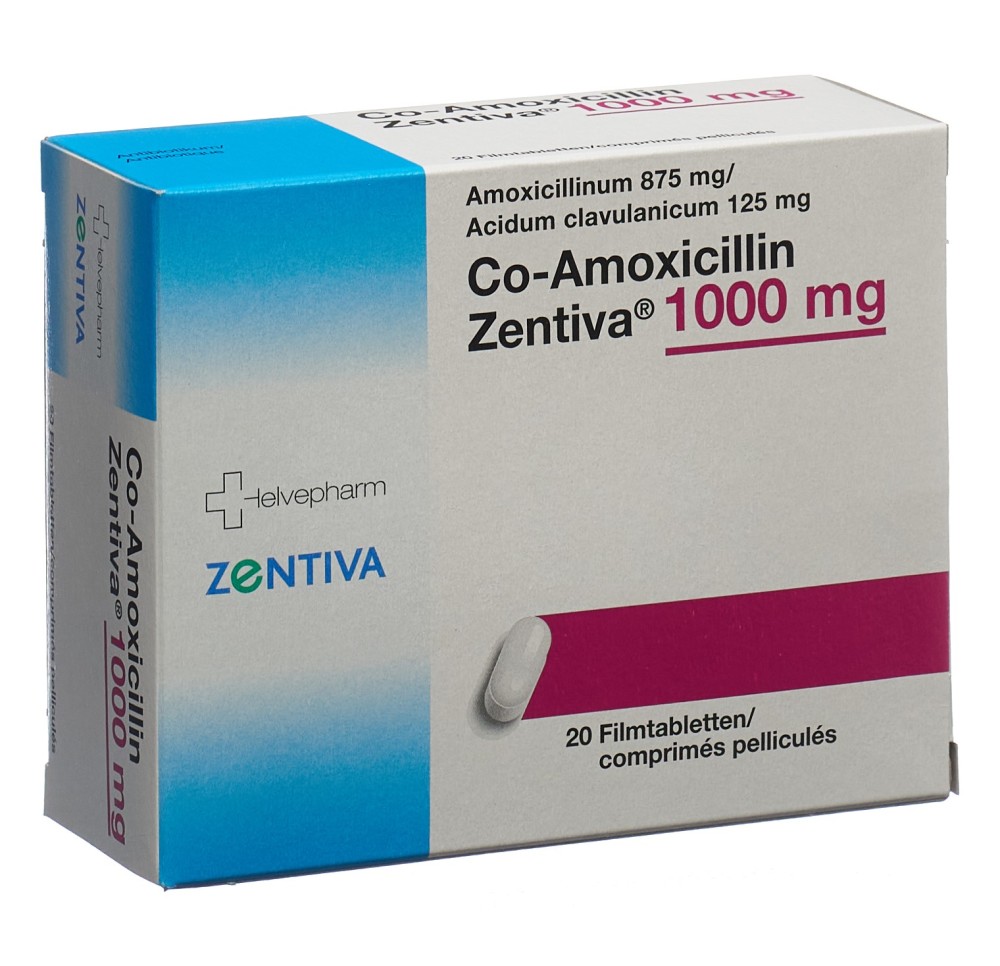 CO-AMOXICILLIN Zentiva cpr pell 1000 mg 20 pce