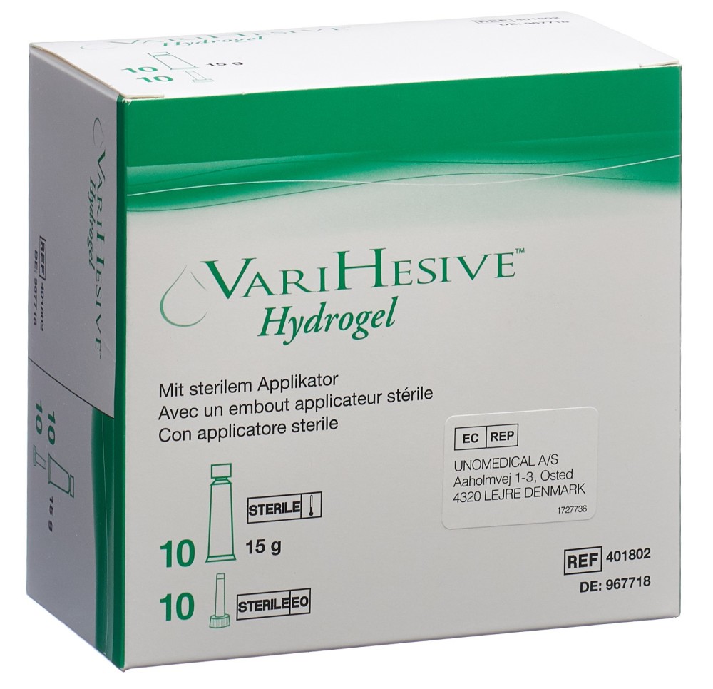 VARIHESIVE Hydrogel av applicateur stér 10 tb 15 g