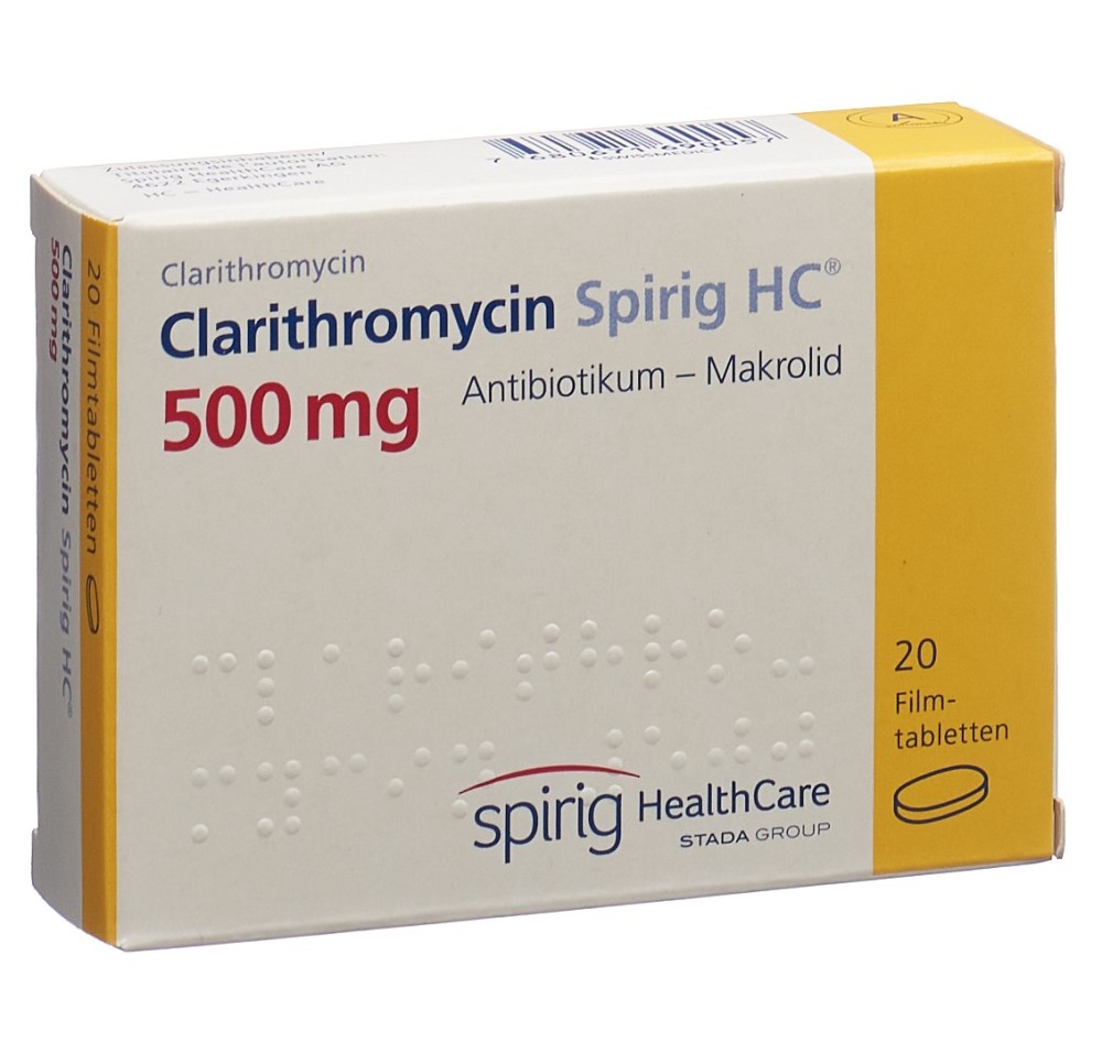 CLARITHROMYCINE Spirig HC cpr pell 500 mg 20 pce