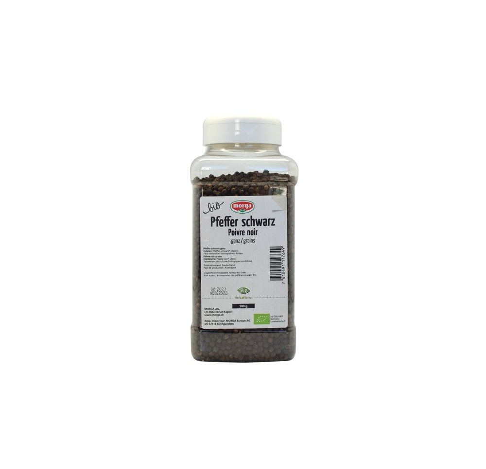 MORGA épice poivre noir entier bio bte 500 g