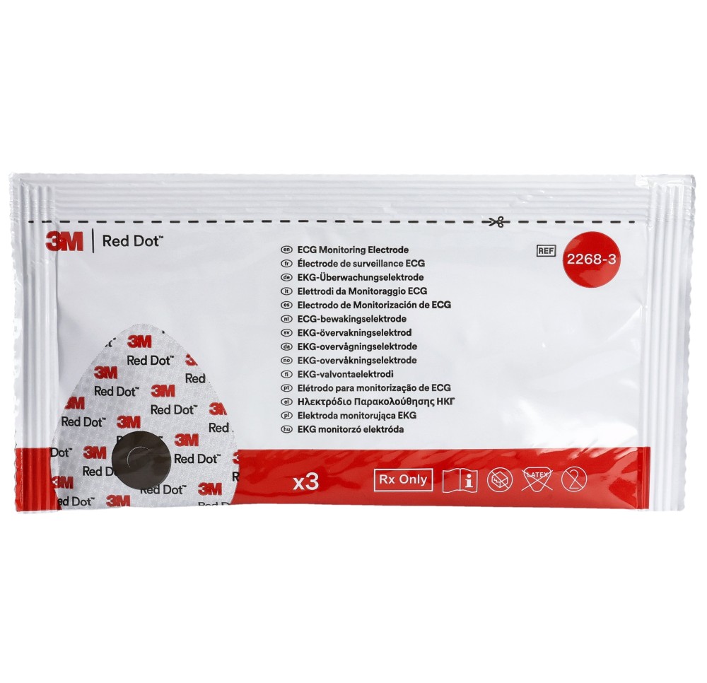 3M RED DOT ECG éléct Sontara nourriss rond 600 pce