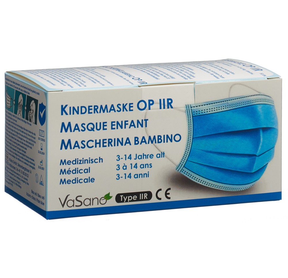 VASANO Masque OP type IIR enf 3-14ans F/D/I 50 pce