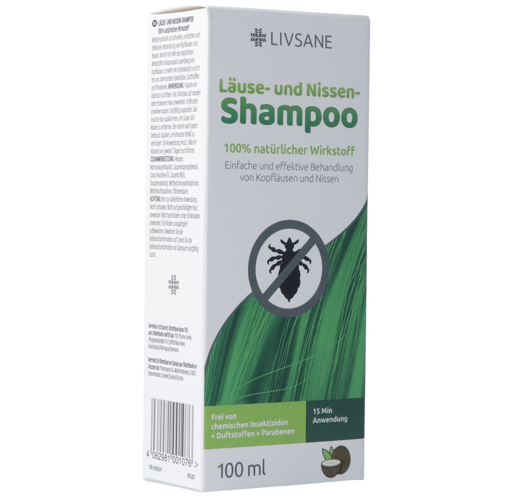 LIVSANE shampoing anti-poux lentes naturel 100 ml