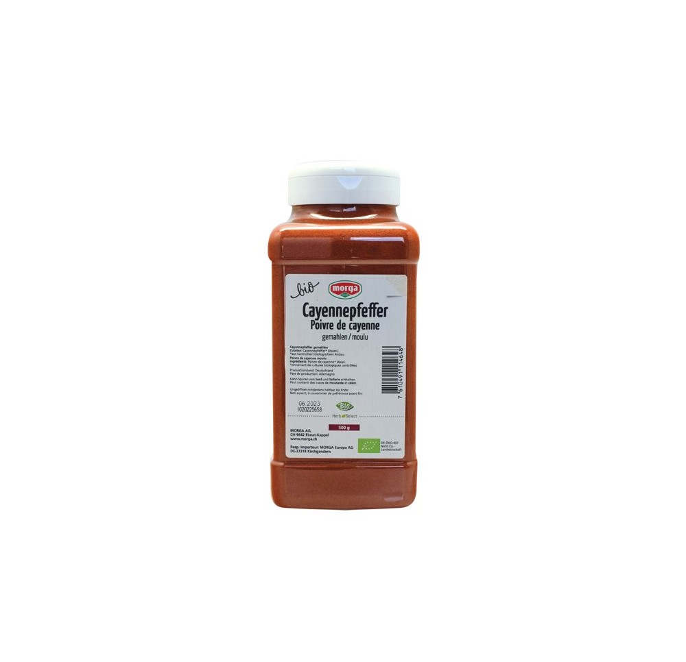 MORGA épice poivre de cayenne moulu bio bte 550 g