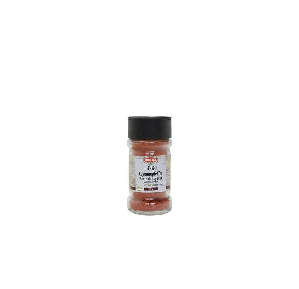 MORGA épice poivre de cayenne moulu bio verre 40 g