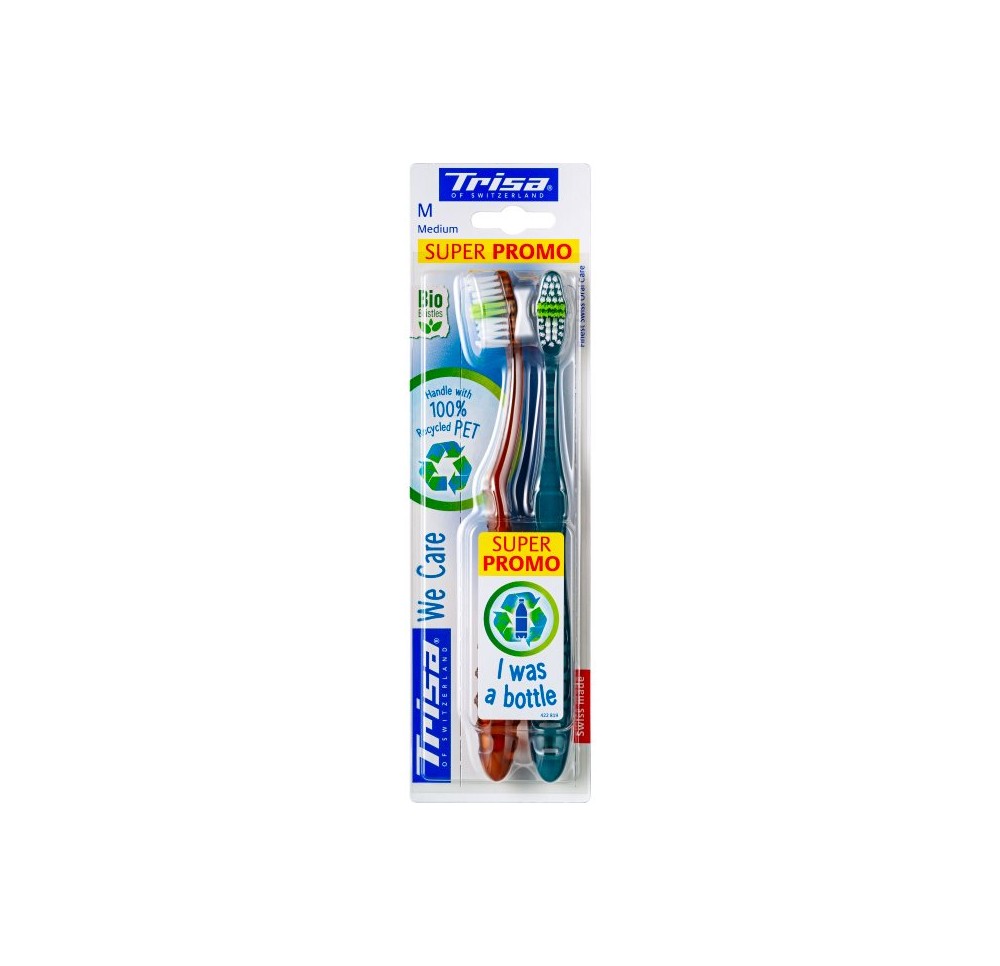 TRISA We Care brosse à dents medium DUO