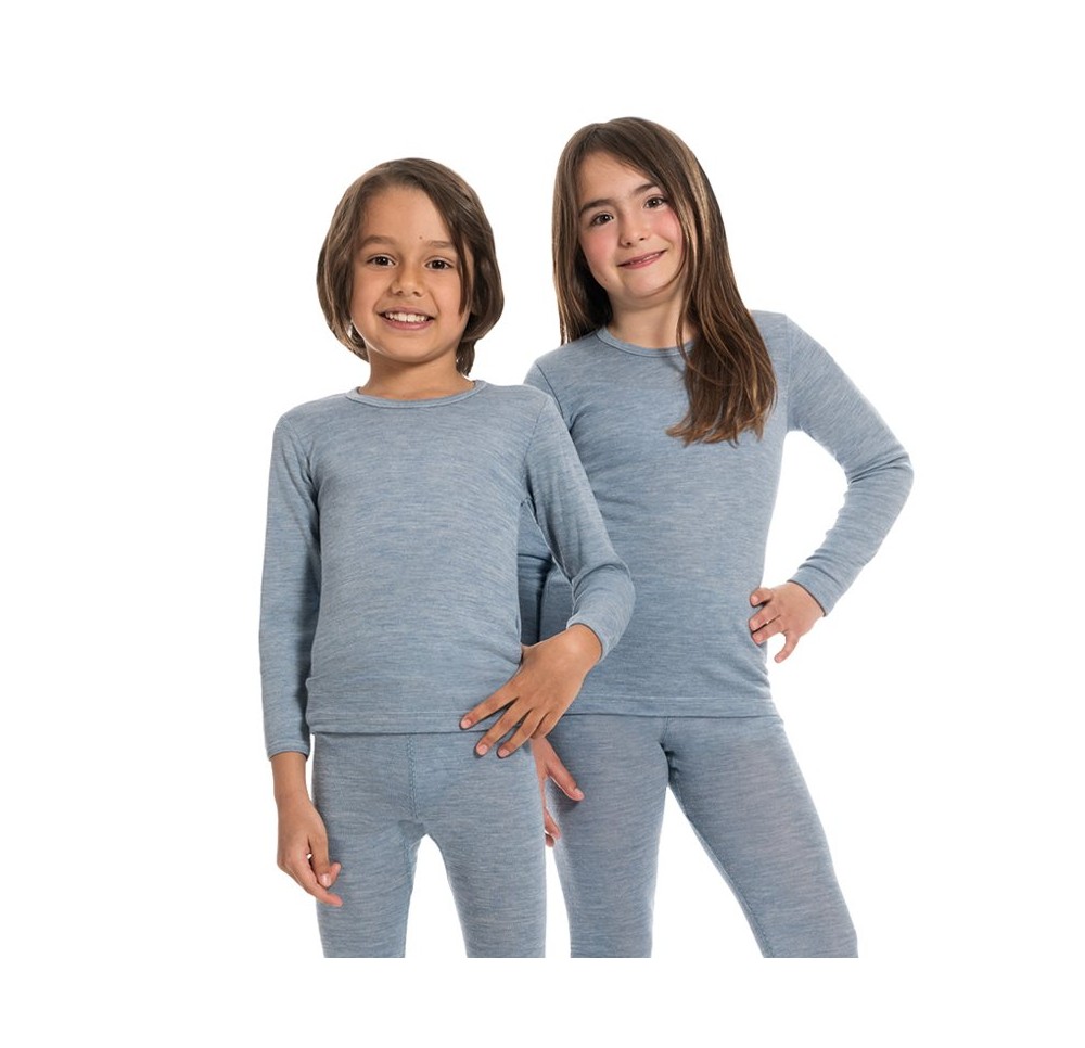 EUSANA kids manches longues Gr128 bleu cla chiné