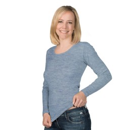 EUSANA femmes manches longues M bleu clair chiné