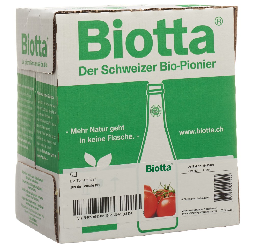 BIOTTA Tomate Bio 6 fl 5 dl
