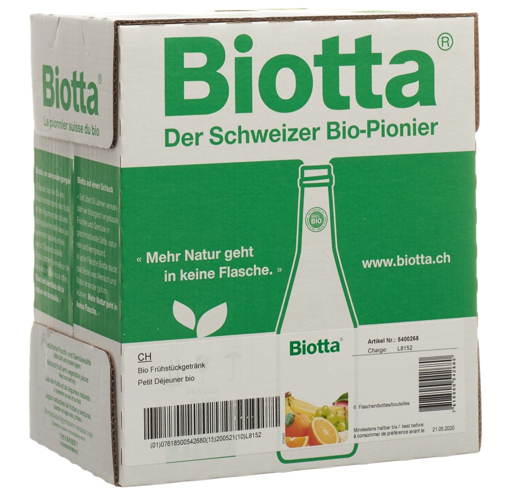 BIOTTA Petit déjeuner Bio 6 fl 5 dl