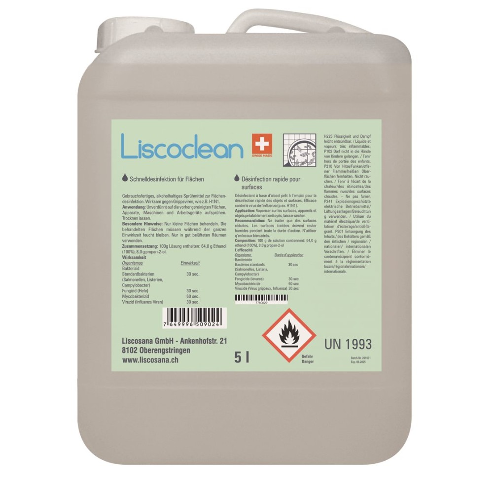 LISCOCLEAN désinfectant surface bidon 5 lt