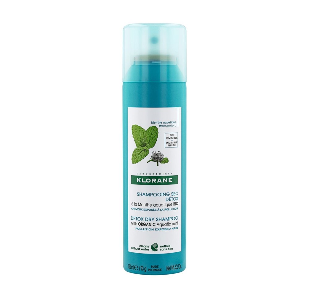KLORANE Shampooing sec détox menthe aqua 150 ml