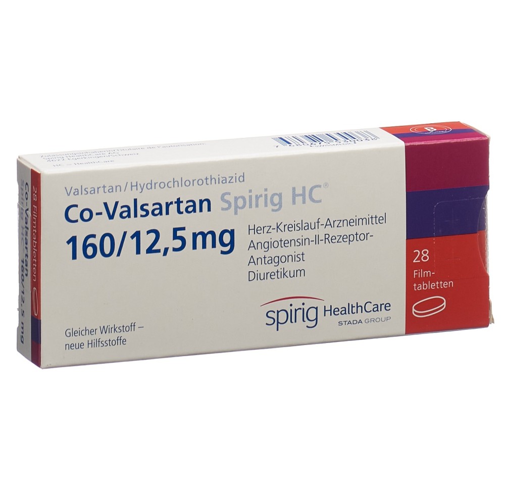 CO-VALSARTAN Spirig HC cpr pell 160/12.5 mg 28 pce