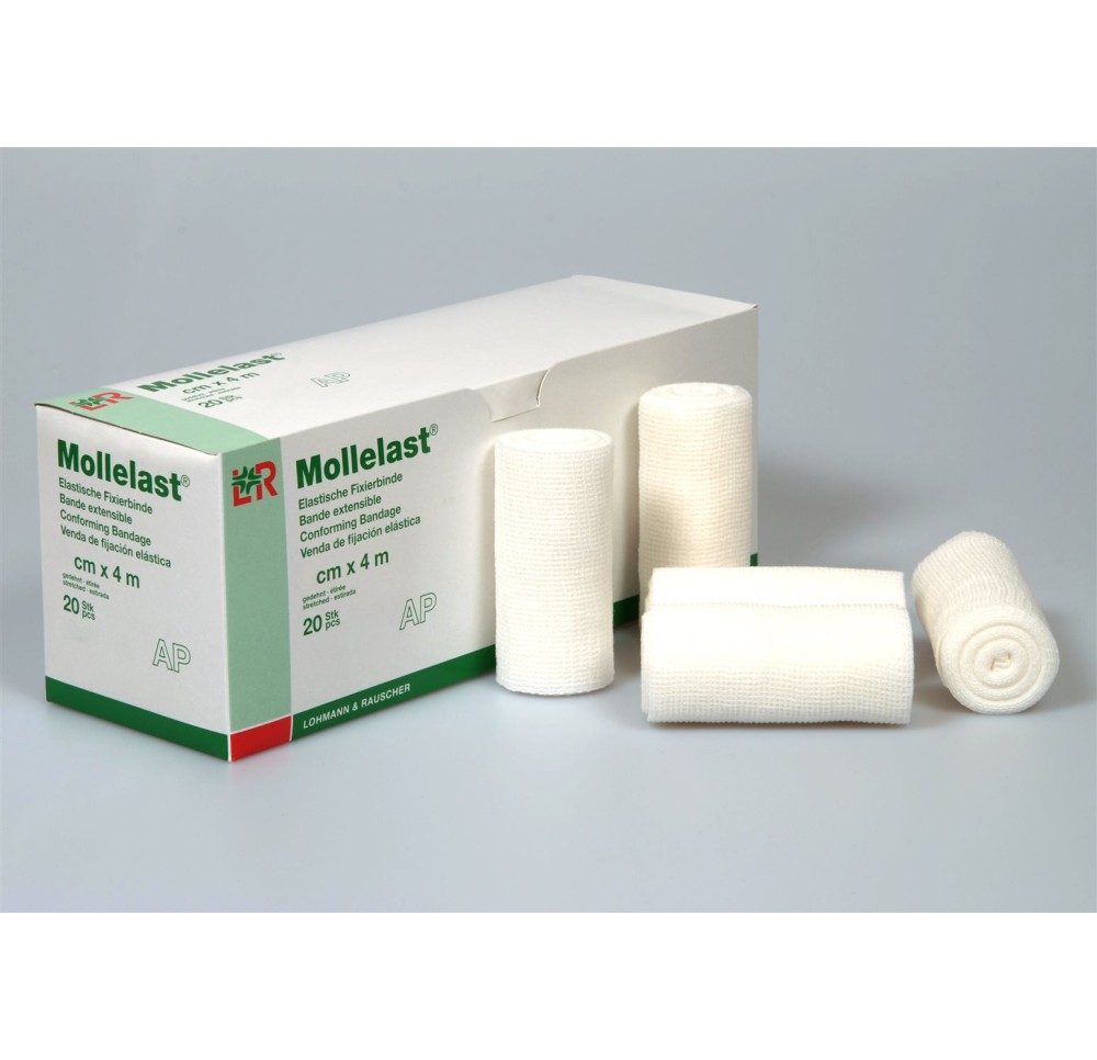 MOLLELAST bande fixat élast 10cmx4m blanc 20 pce