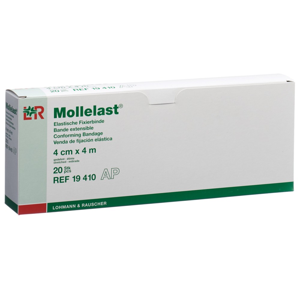 MOLLELAST bande fixat élast 4cmx4m blanc 20 pce