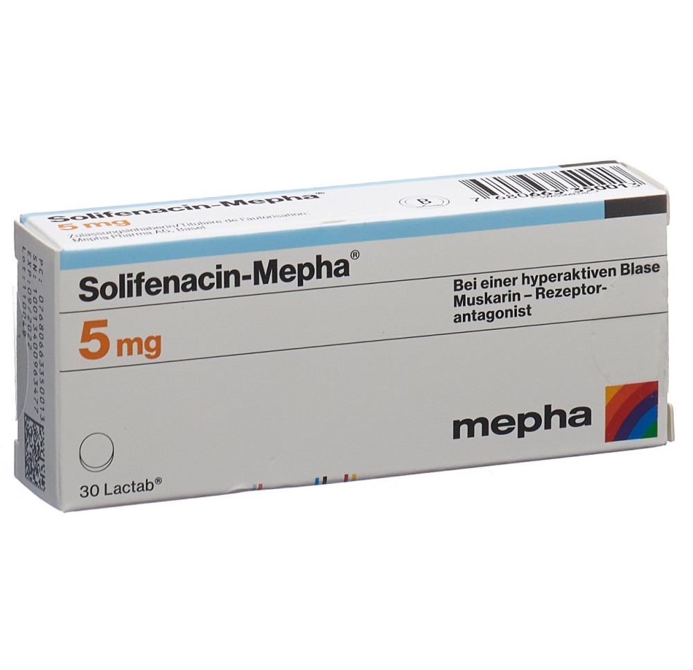 SOLIFENACIN Mepha cpr pell 5 mg 30 pce