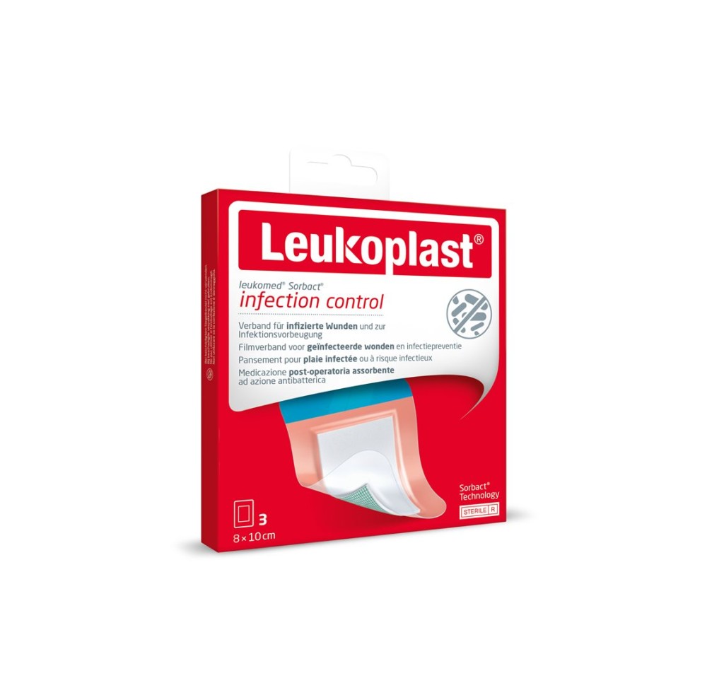 LEUKOPLAST Leukomed Sorbact 8x10cm 3 pce