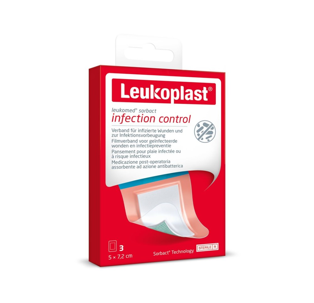 LEUKOPLAST Leukomed Sorbact 7.2x5cm 3 pce