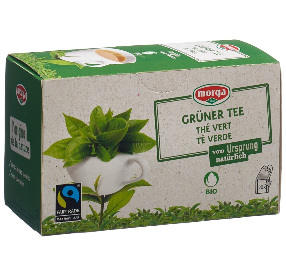 MORGA thé vert a/p bio fairtrade bourgeon 20 pce