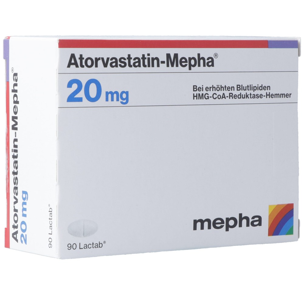 ATORVASTATIN Mepha Lactab 20 mg 90 pce