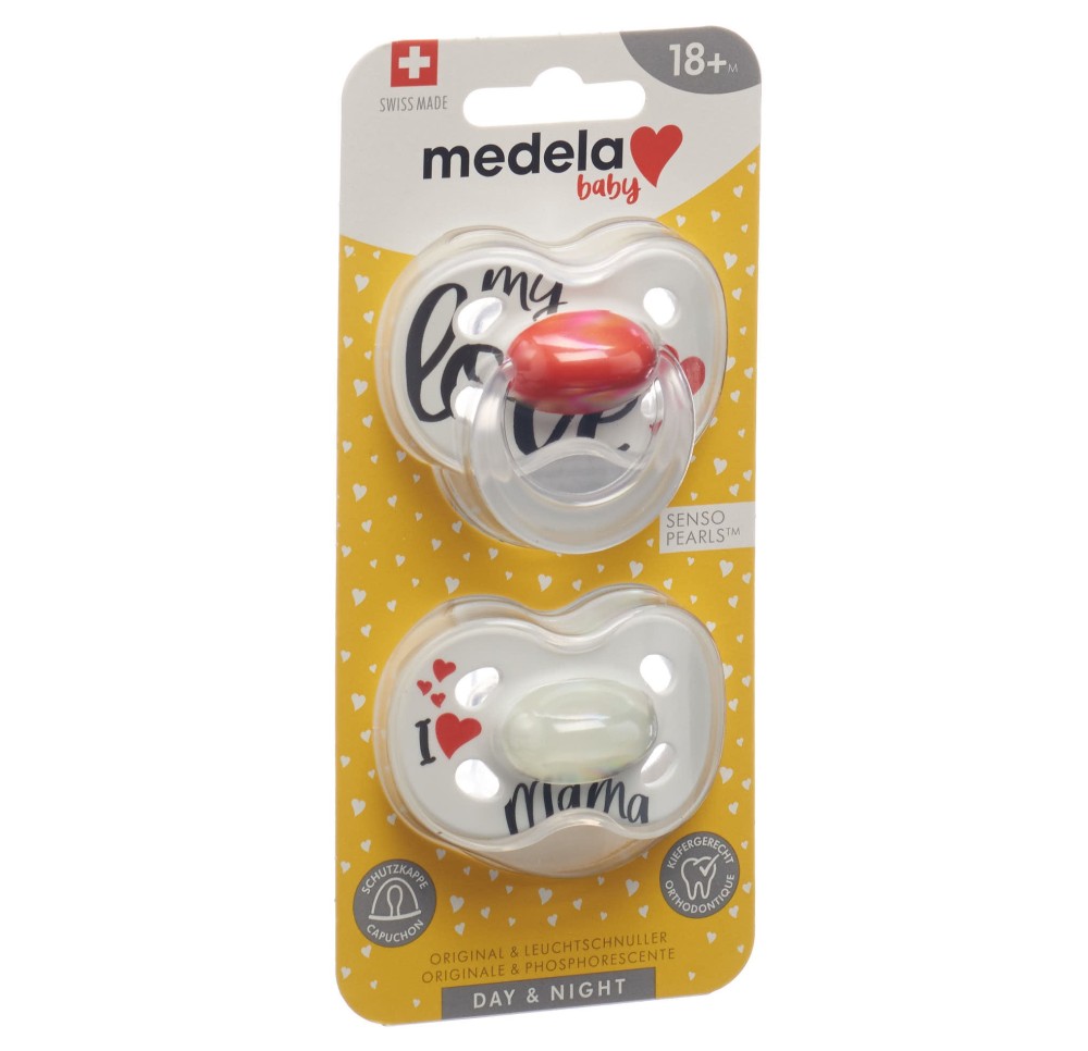 MEDELA Baby Sucette Day&Night 18+ Sig Love 2 pce