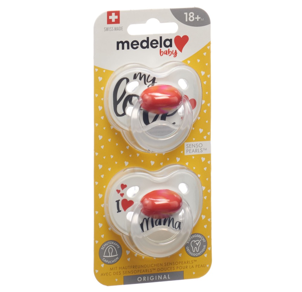 MEDELA Baby Sucette Original 18+ Sig Love 2 pce