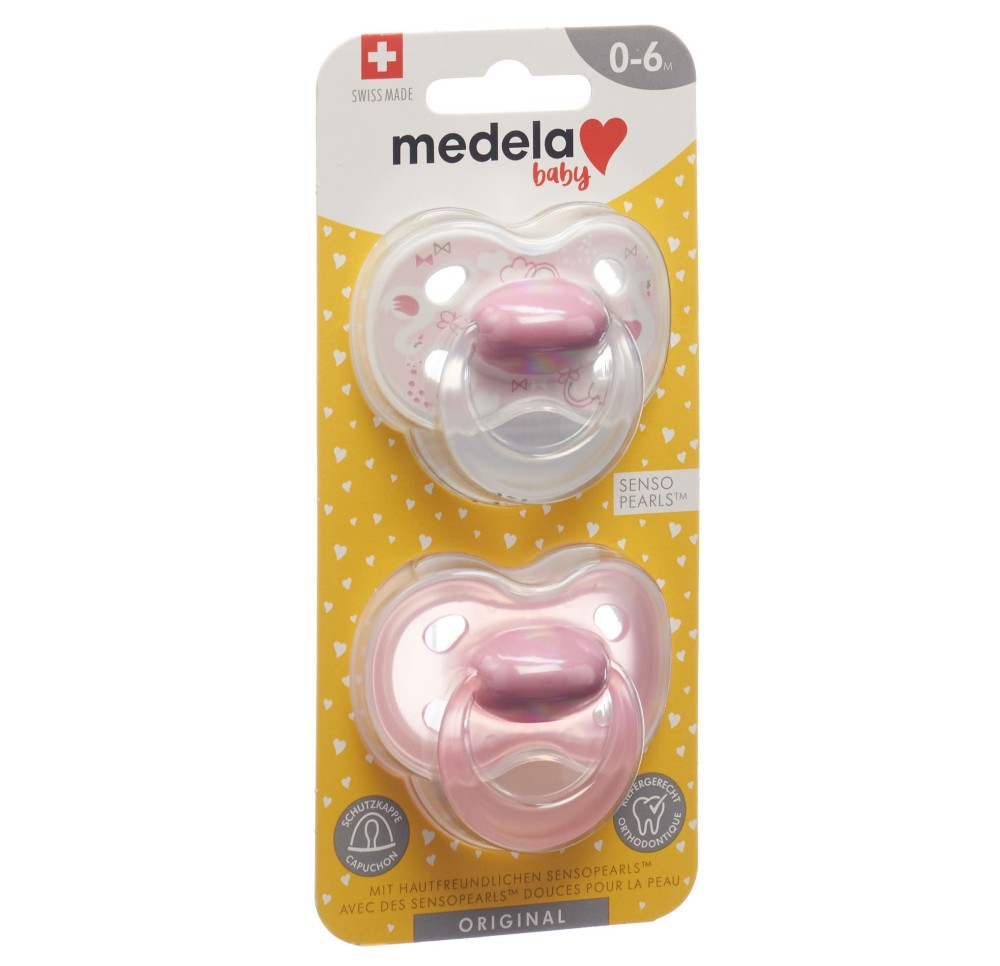 MEDELA Baby Sucette Original 0-6  rose 2 pce