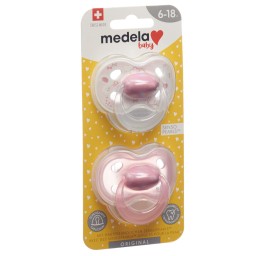MEDELA Baby Sucette Original 6-18 rose 2 pce