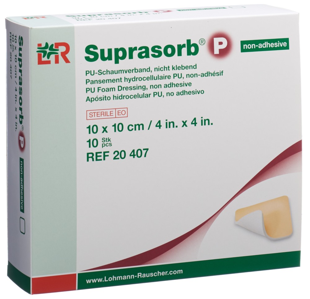 SUPRASORB P pansement mousse 10x10cm n ad 10 pce