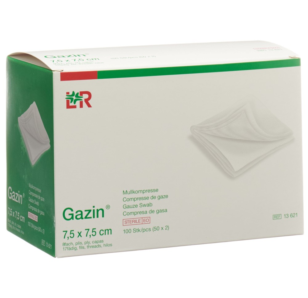 GAZIN compresses gaze 7.5x7.5cm 8p st 50 x 2 pce