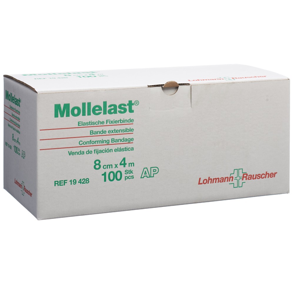 MOLLELAST bande fixat élast 8cmx4m blanc 100 pce