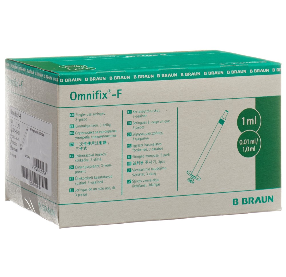 OMNIFIX-F seringue solo 1ml LS tubercu/hép 100 pce
