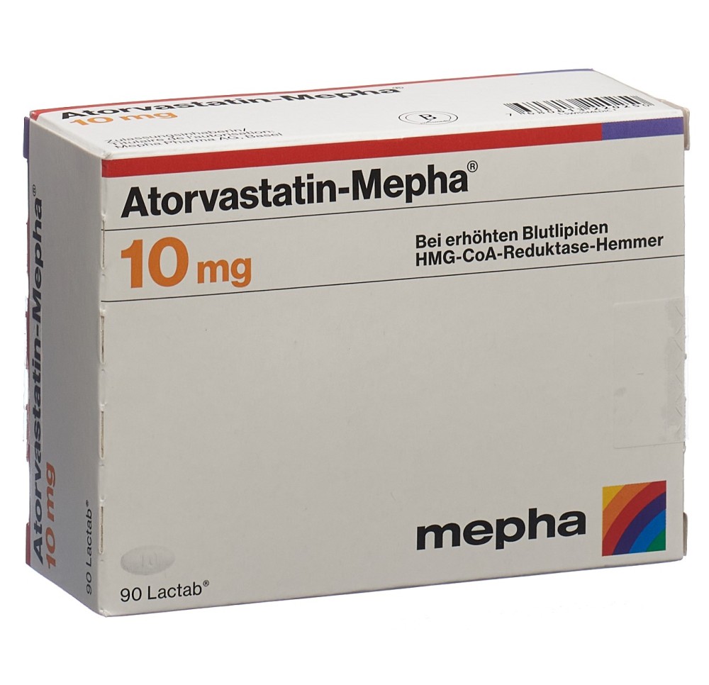 ATORVASTATIN Mepha Lactab 10 mg 90 pce