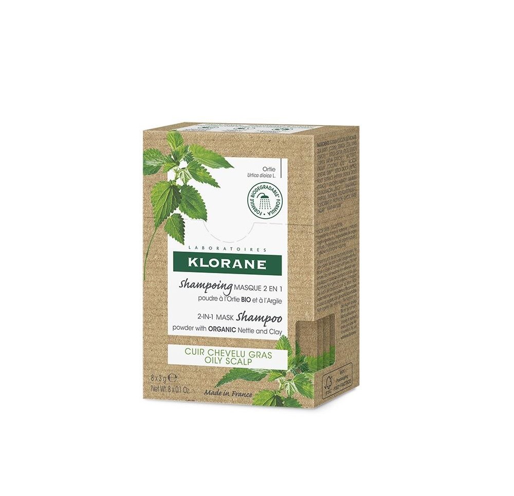 KLORANE Masque-shampooing ortie bio 8 x 3 g